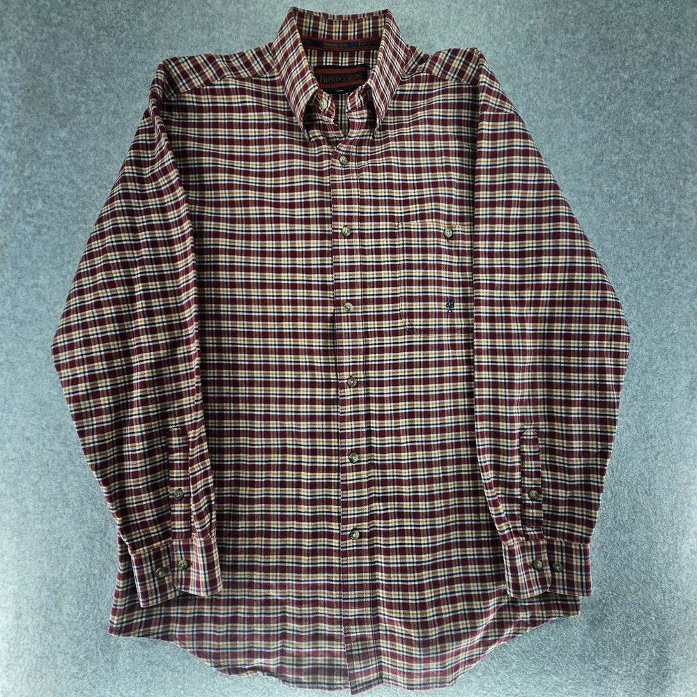 VTG Wrangler 20X Western Shirt Mens LARGE Plaid Flip Cuffs Pocket Long Sleeve‎
